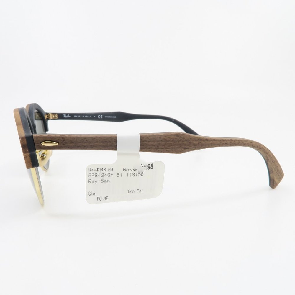 Ray-Ban Clubmaster New RB 4246M 118/58 Wood & Gold - Picture 5 of 9